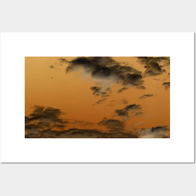 Orange and Black Cloud Print Wall Art by Ric1926